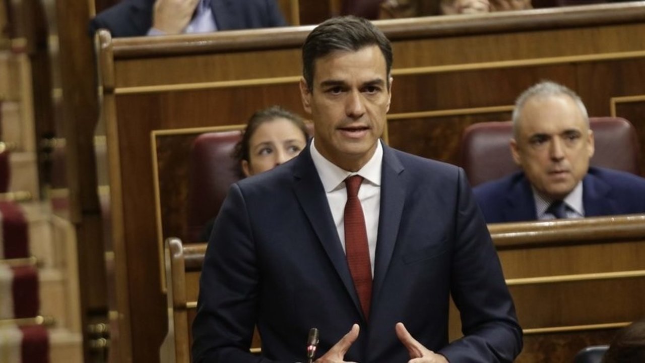 Pedro Sánchez, en la sesión de control al Gobierno en el Congreso.