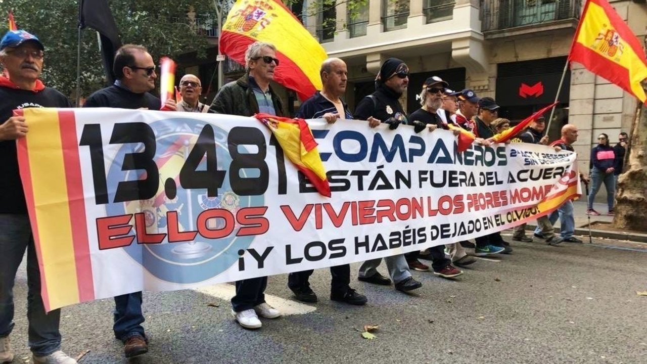 Manifestación de Jusapol en Barcelona.