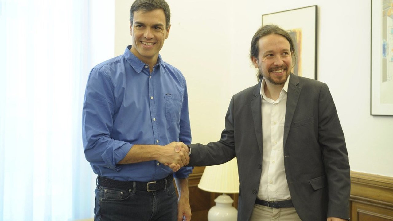 Pedro Sánchez y Pablo Iglesias de una reunión celebrada el 26 de Julio de 2017