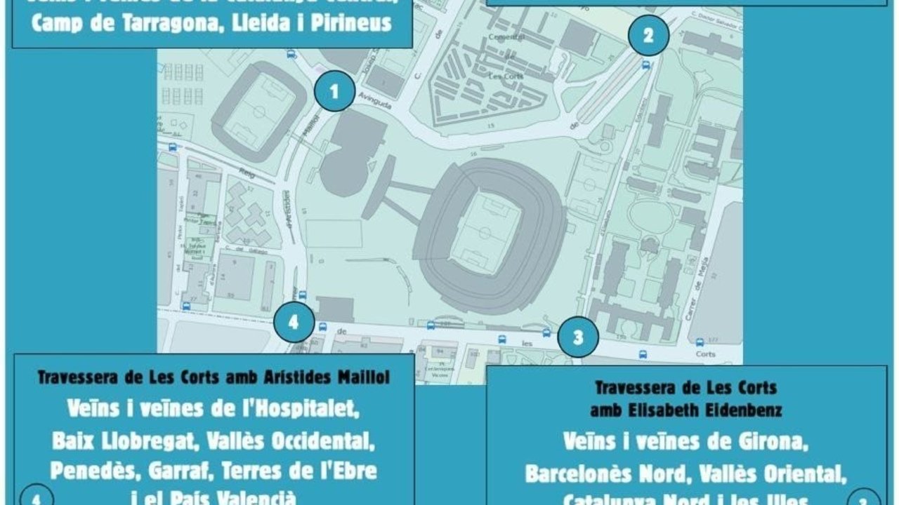 Mapa puntos Camp Nou