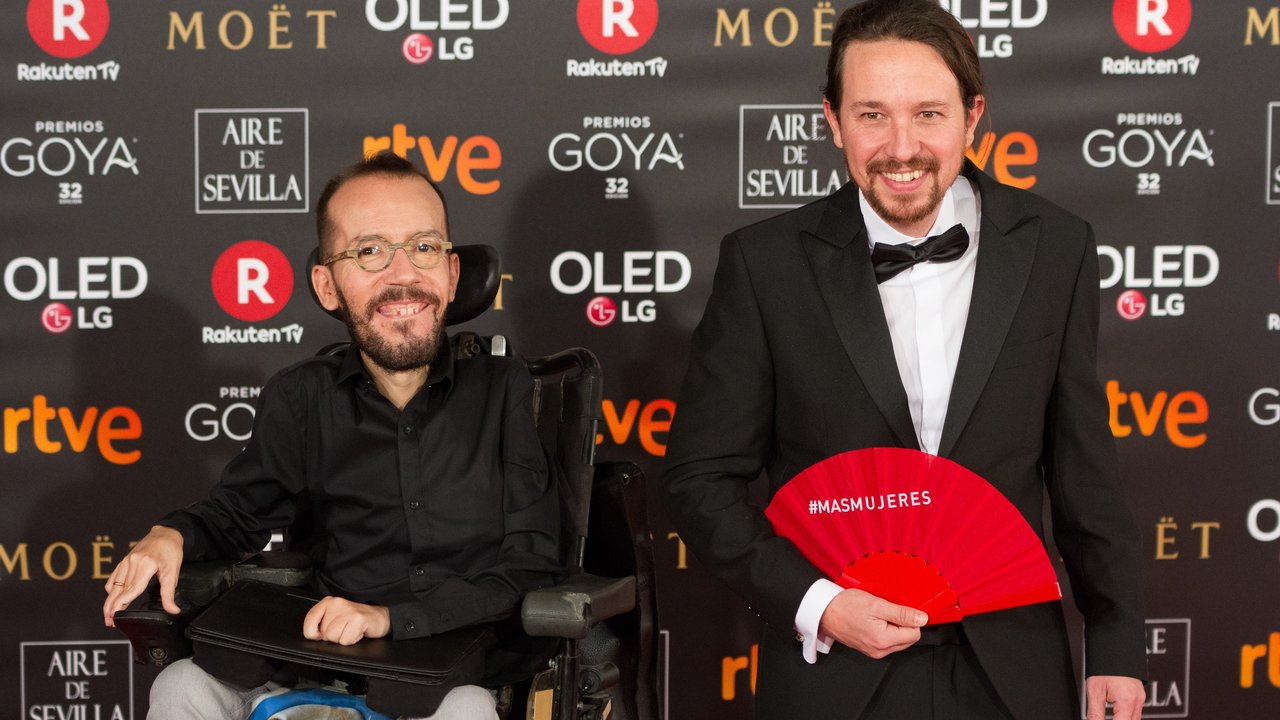 Pablo Echenique y Pablo Iglesias en los Premios Goya 2018
