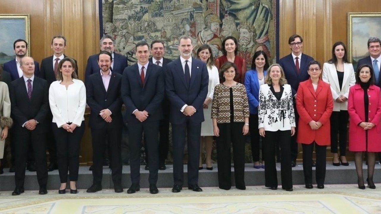 Los miembros del Gobierno de Pedro Sánchez.