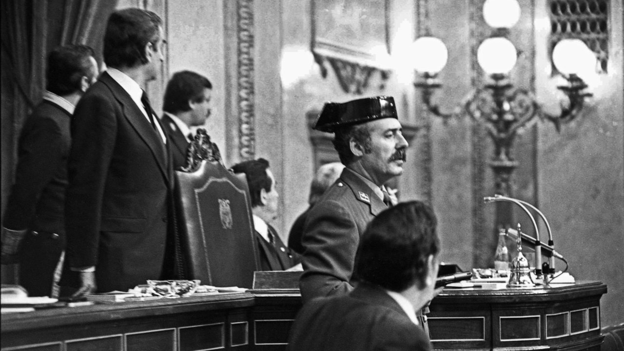 Antonio Tejero, en el Congreso de los Diputados el 23 de febrero de 1981 (Foto: Europa Press).