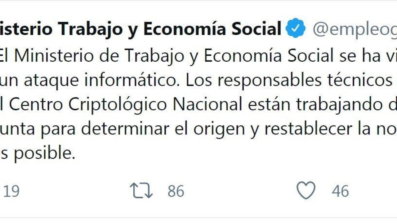 Tweet del Ministerio de Trabajo y Economía Social.