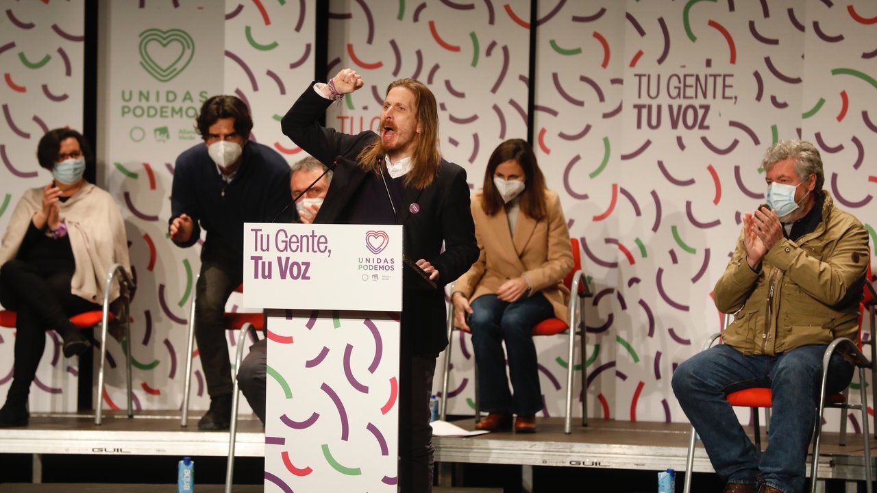 15/01/2022 Valladolid
Presentación de candidaturas de Podemos-IU, con la presencia de Ione Belarra. 
Jesús Luque PHOTOGENIC