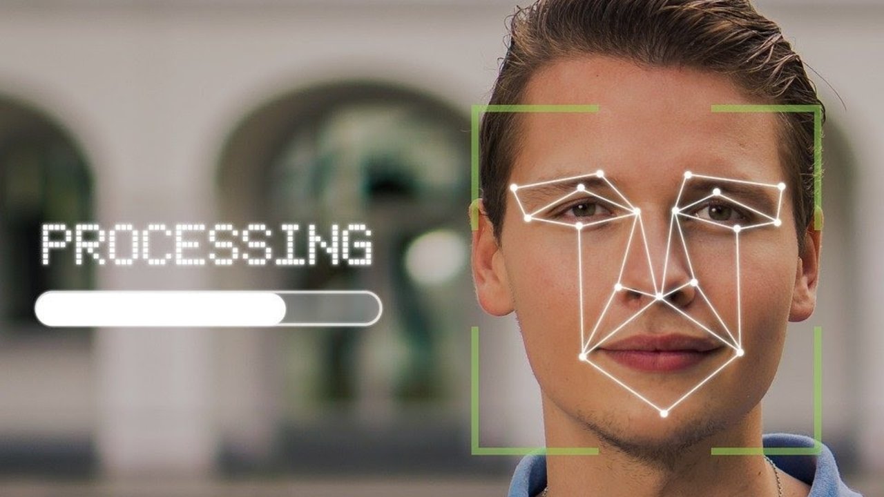 Un rostro analizado por un ordenador.