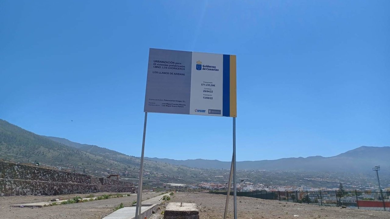 Parcela donde se llevará a cabo la instalación de viviendas para los afectados por el volcán de La Palma.