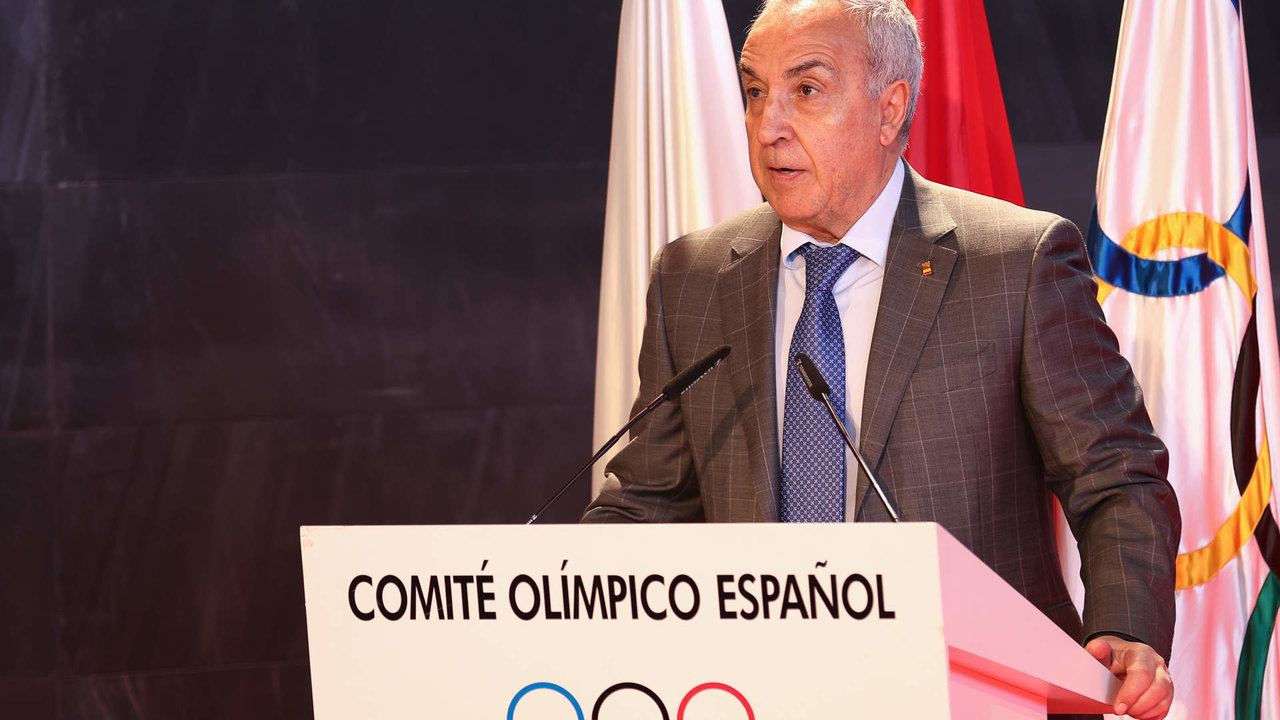 Alejandro Blanco, president of the Spanish Olympic Committee COE; attends during the signing of a collaboration agreement to promote sport in the international protection reception system held in the COE building on June 01, 2022, in Madrid, Spain.