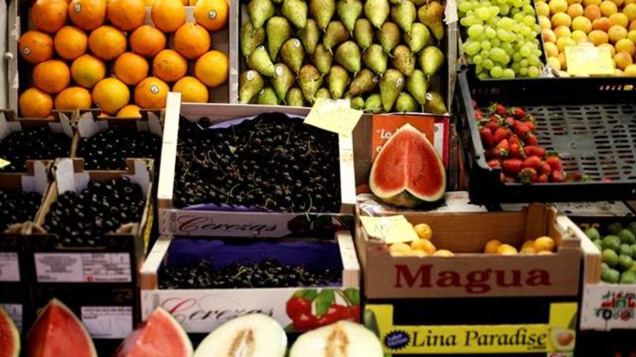 Frutas en un mercado.