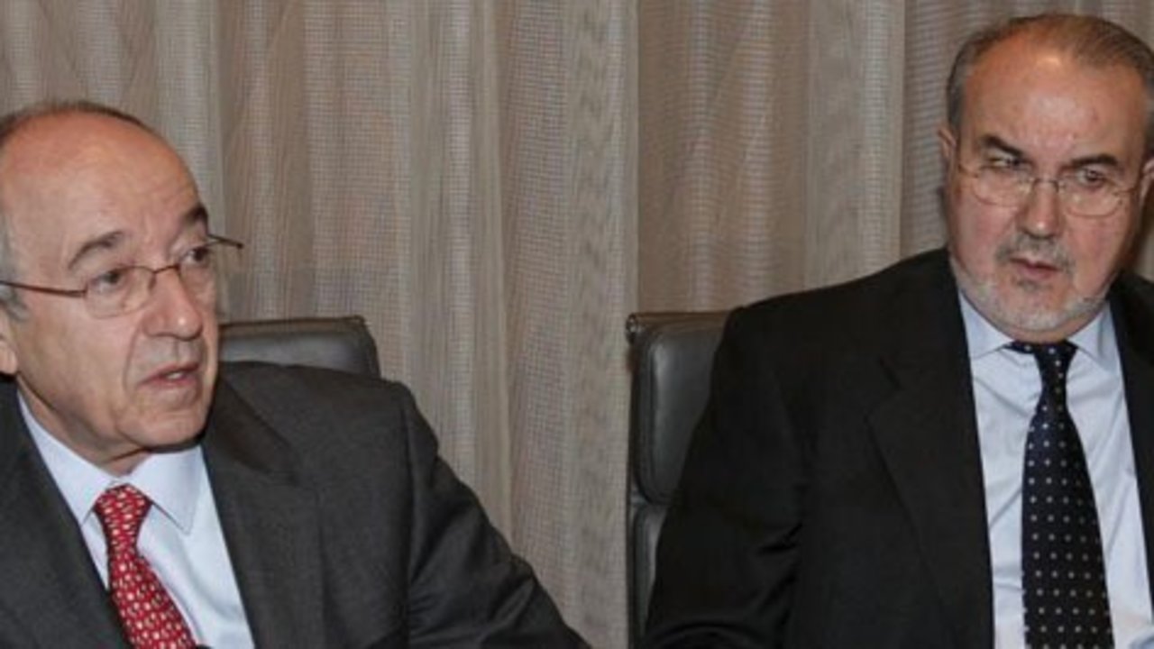 Miguel Ángel Fernández Ordóñez y Pedro Solbes.