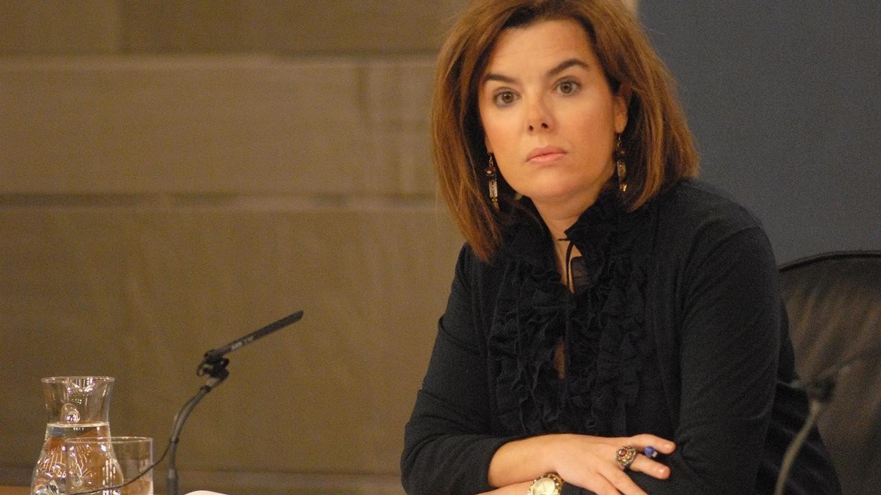 Soraya Sáenz de Santamaría tras un Consejo de Ministros.