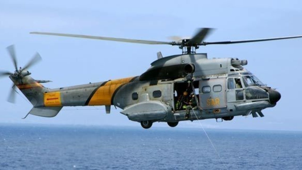 Helicóptero Super Puma del Ejército del Aire.