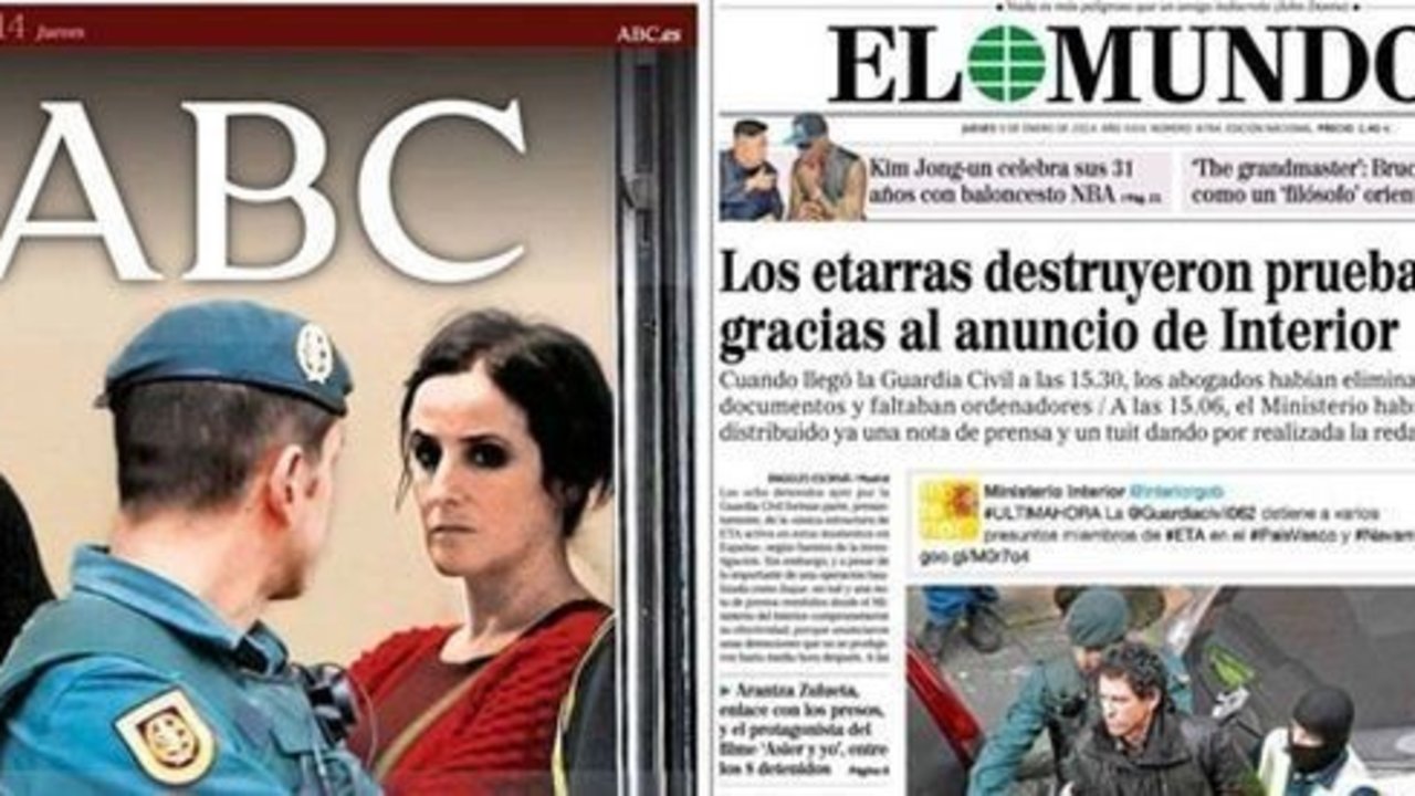 Portadas de ABC y El Mundo.