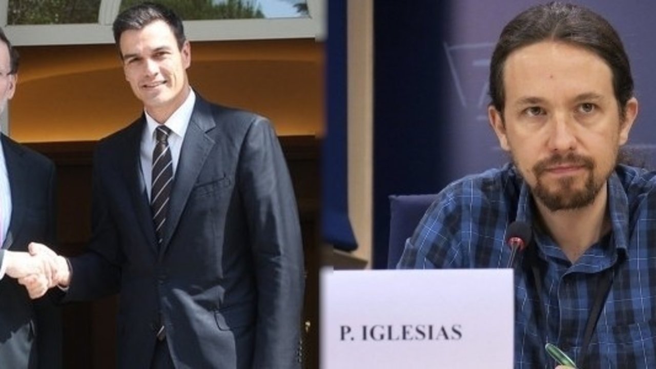 Rajoy y Pedro Sánchez. Pablo Iglesias.