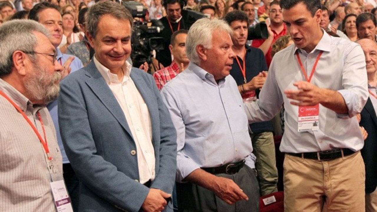 Zapatero, Felipe González y Pedro Sánchez.