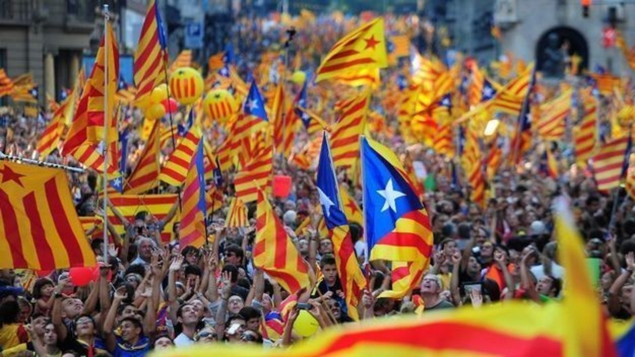 Manifestación independentista en Cataluña. 
