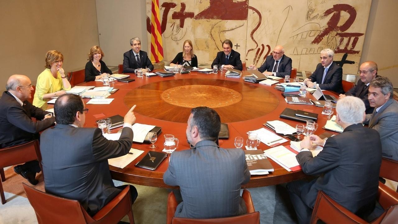 Reunión del gobierno de la Generalitat de Cataluña.