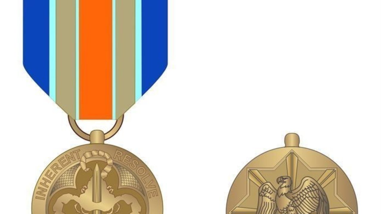 Medalla estadounidense para la operación 'Inherent Resolve'.