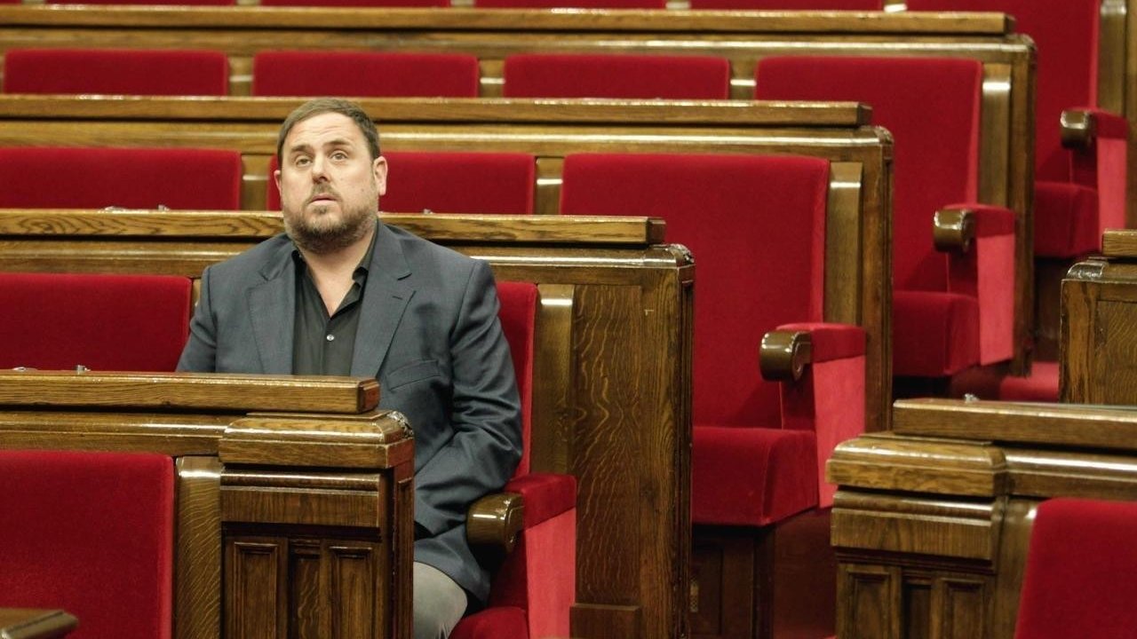 Oriol Junqueras en el Parlament.