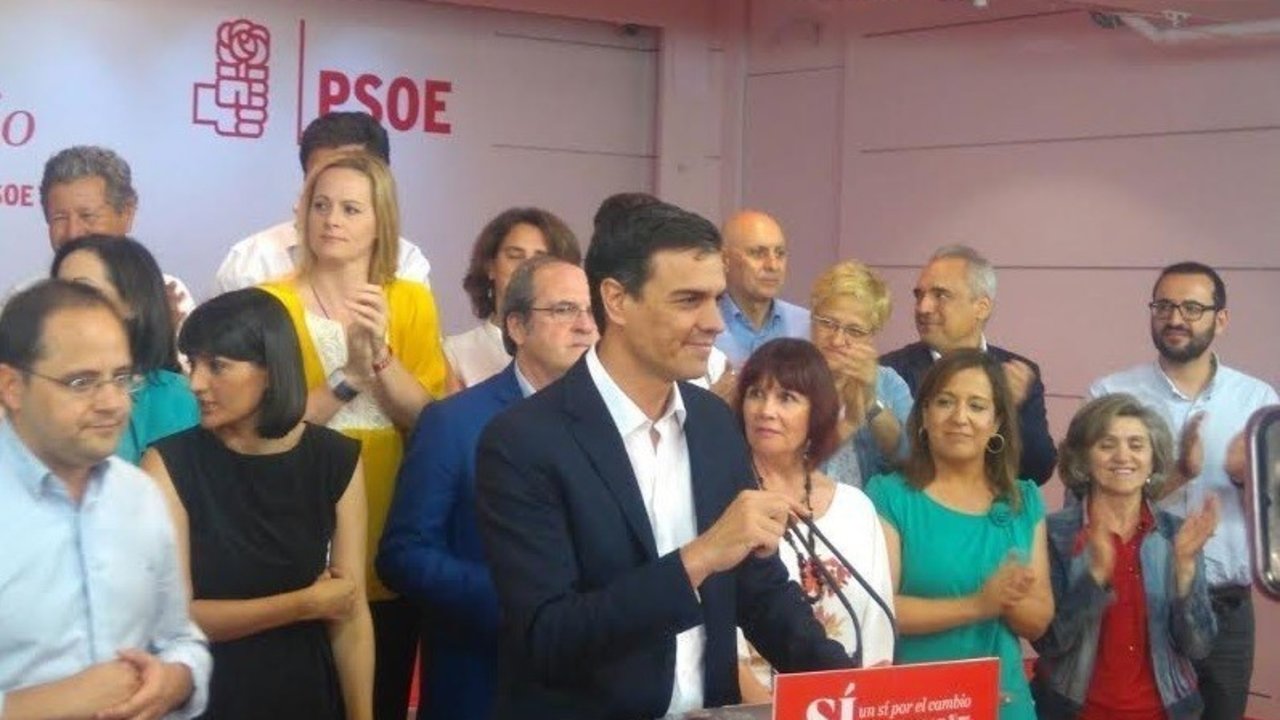 Pedro Sánchez comparece en Ferraz tras conocer los resultados del 26-J.