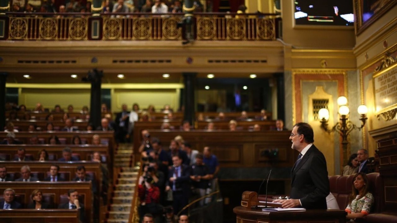 Mariano Rajoy interviene ante el Congreso.