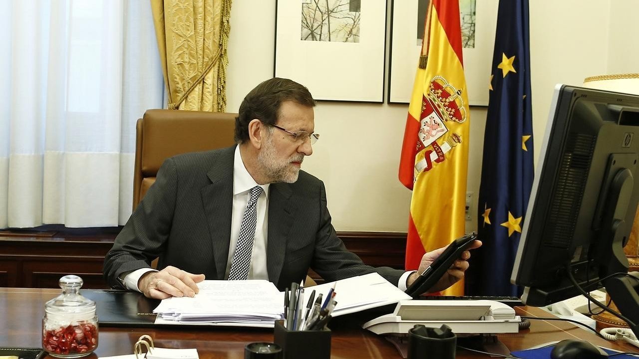 Rajoy, en su despacho de La Moncloa.