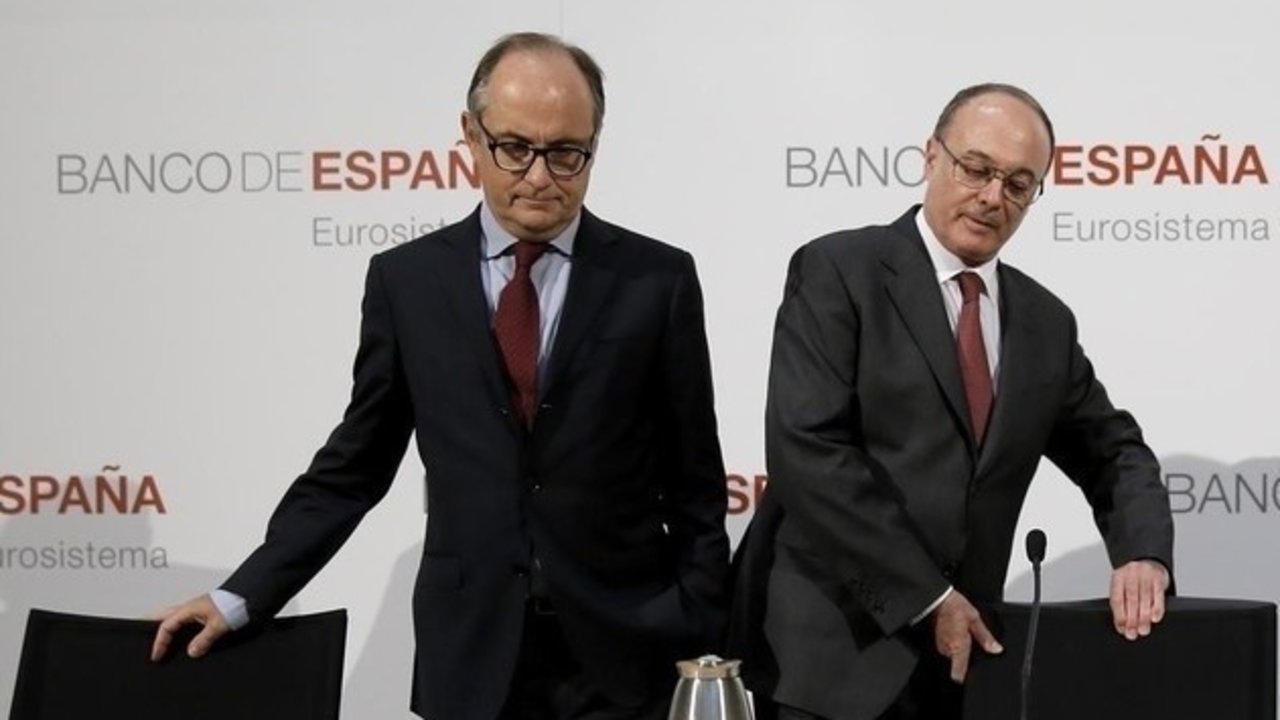 Fernando Restoy, subgobernador, y Luis Linde, gobernador del Banco de España.