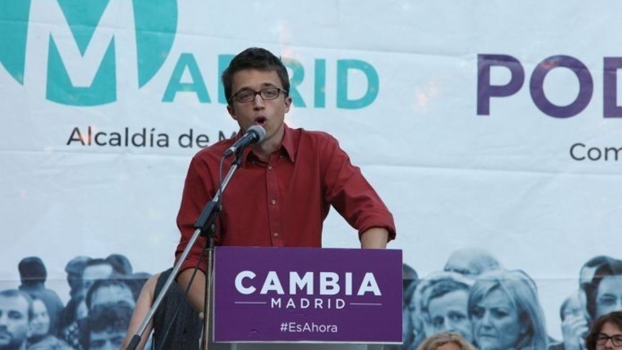 Íñigo Errejón, en un acto de campaña en Madrid.