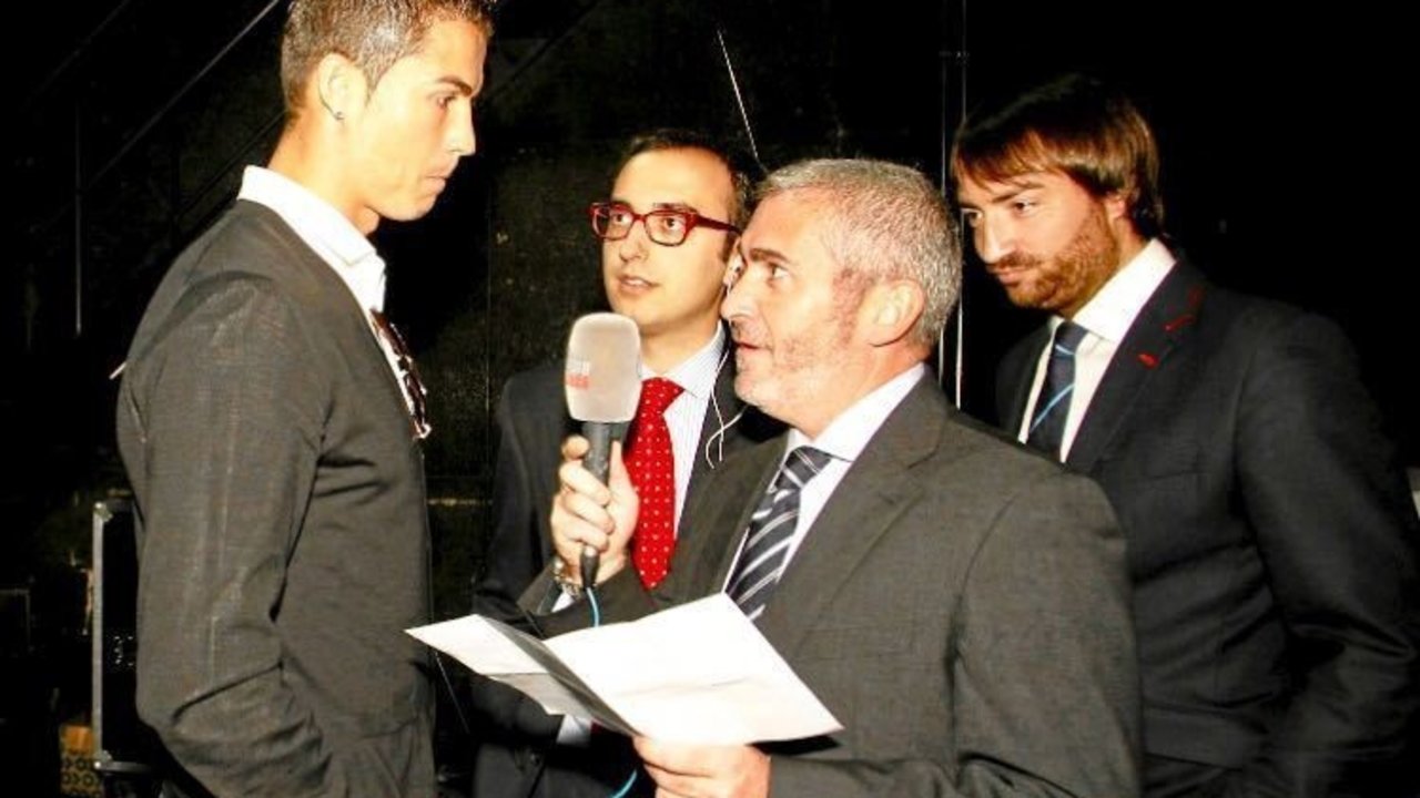 Alberto García Caridad, en una entrevista con Cristiano Ronaldo.