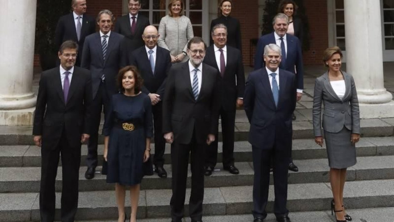Mariano Rajoy con el consejo de ministros. 