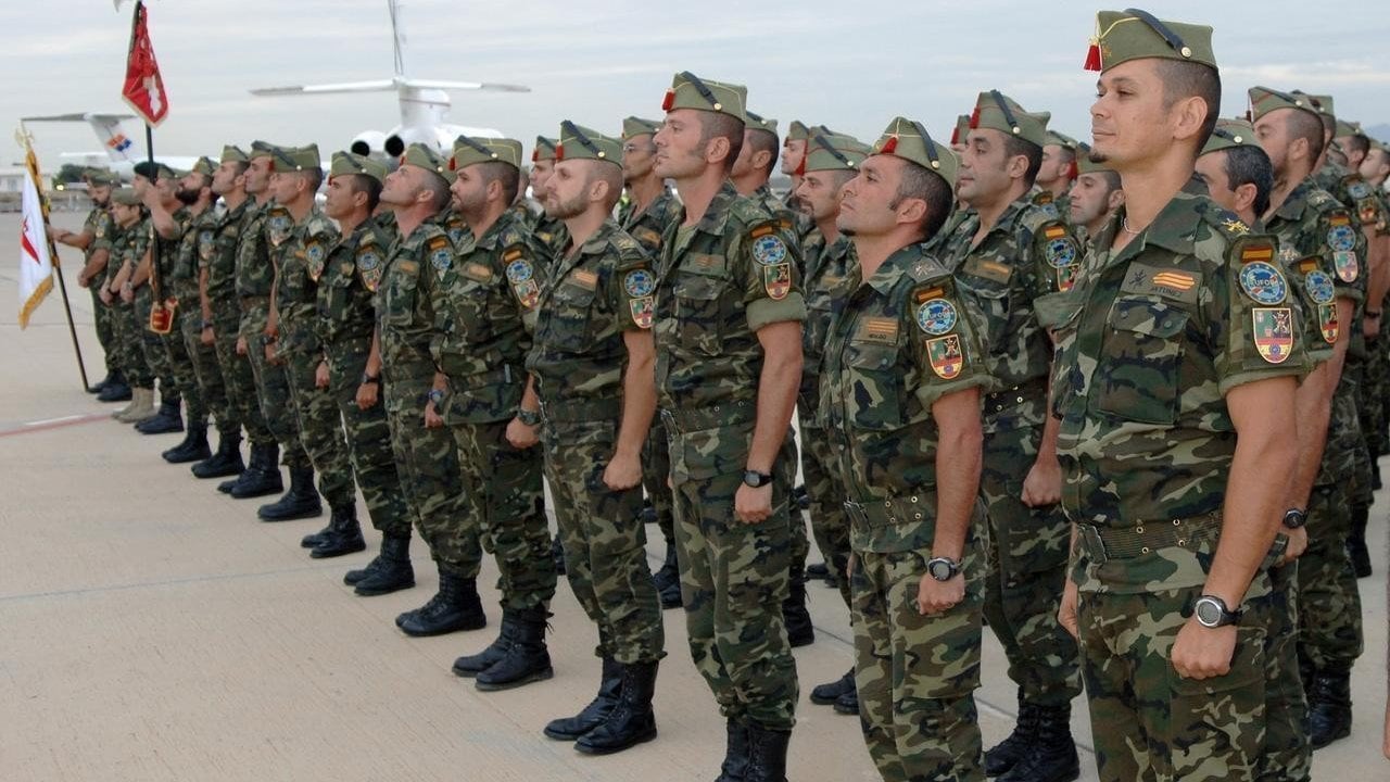 Legionarios españoles en formación.