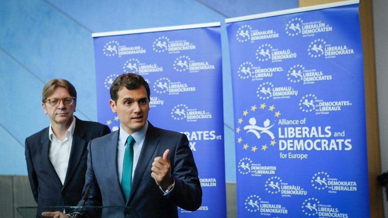 Albert Rivera, en un acto en Bruselas de los liberales europeos.