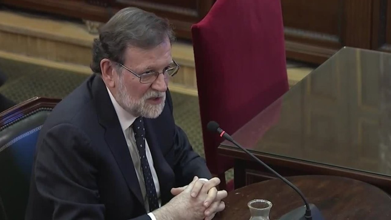 Mariano Rajoy comparece ante el Tribunal Supremo durante el juicio del procés.