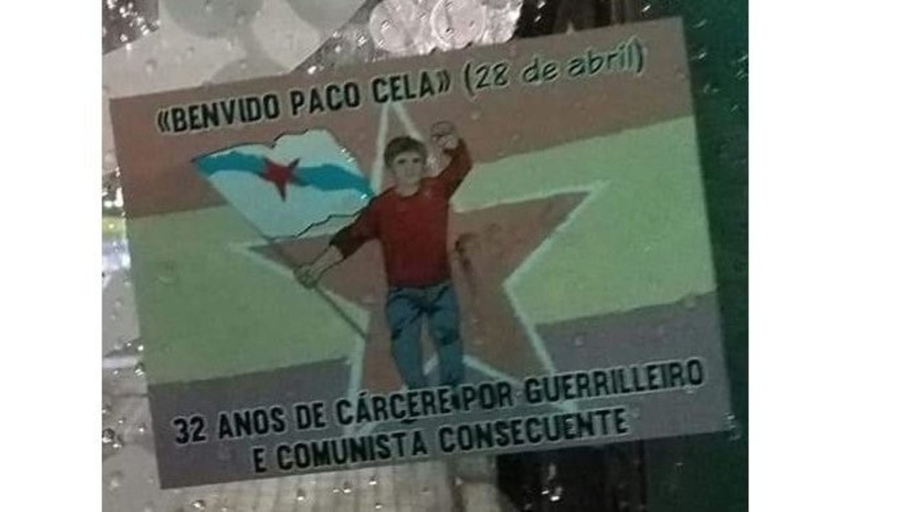 Cartel de bienvenida a Cela Seoane en La Coruña.
