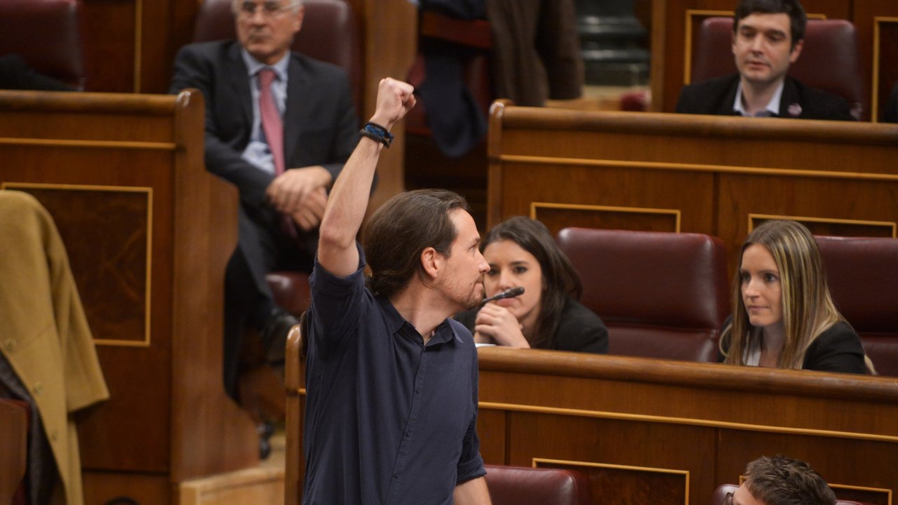 Pablo Iglesias, en la sesión constitutiva del Congreso en enero de 2016.