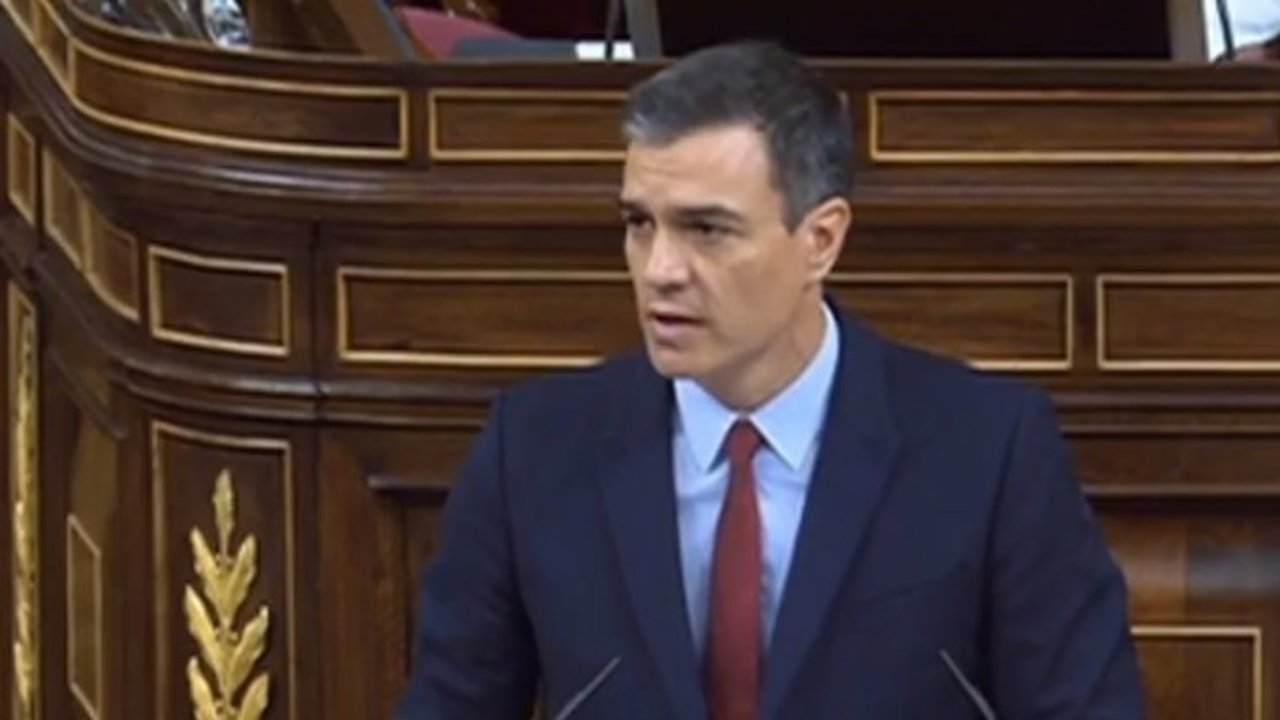 Pedro Sánchez, en el debate de investidura del 22 de julio.