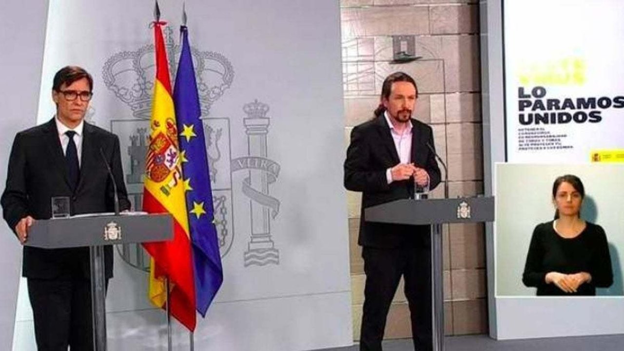 Pablo Iglesias en rueda de prensa por el coronavirus