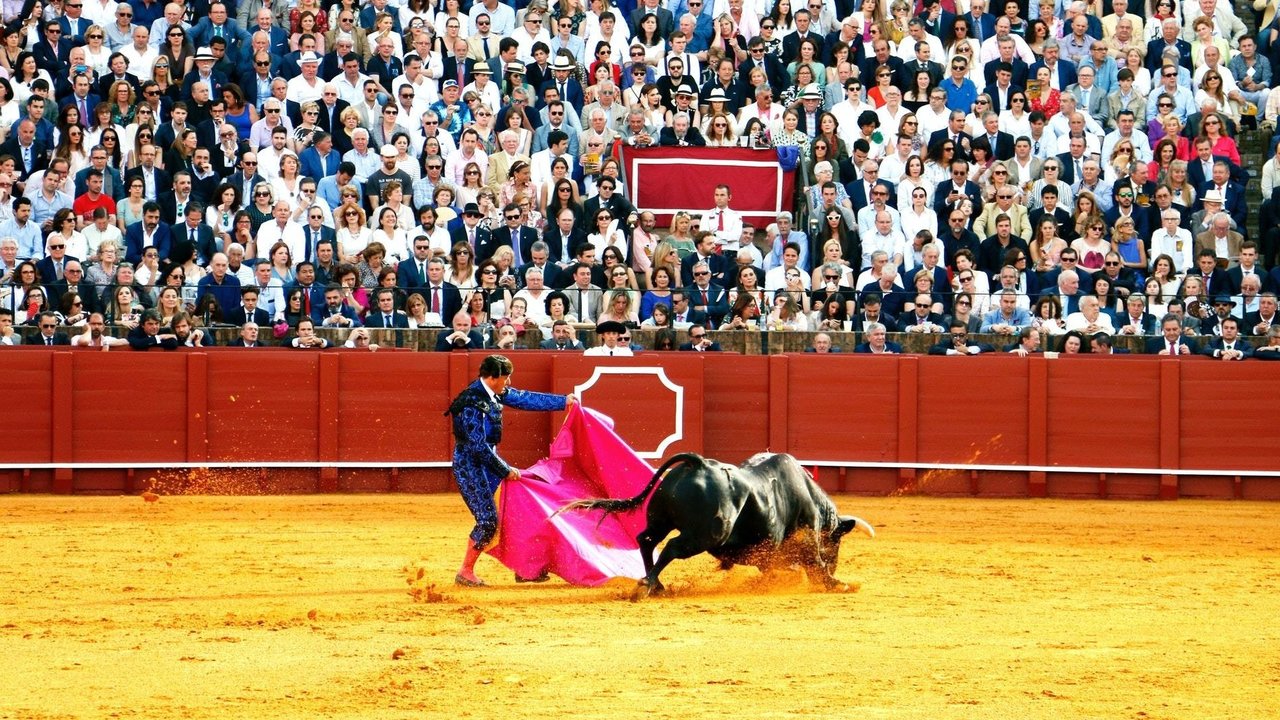 Un torero toreando a un toro en una plaza de toros.