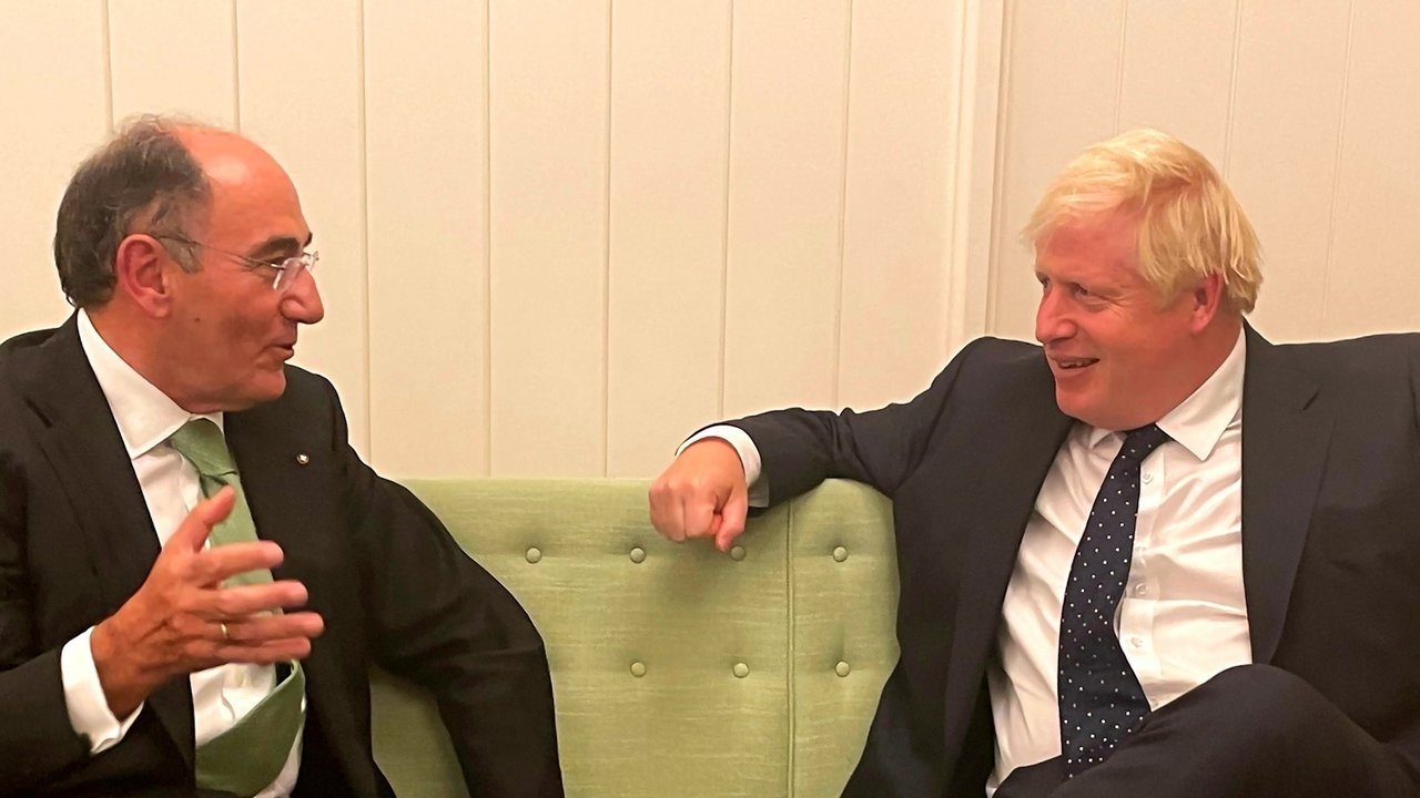Boris Johnson recibe en Londres a Ignacio Sánchez Galán.