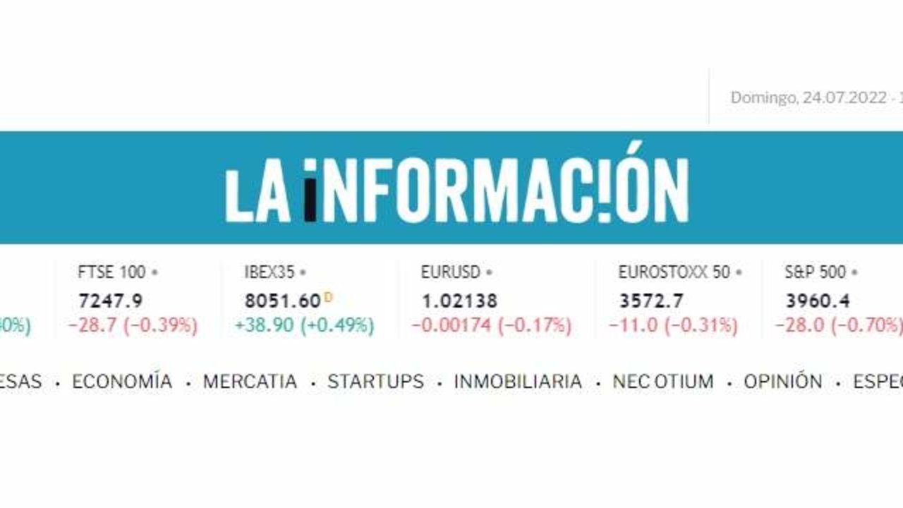 Antigua cabecera de la web de La Información.