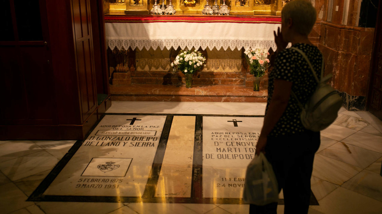 SEVILLA, 27.09.19  Imágenes de recirso de la tumba de Gonzalo Queipo de Llano y Sierra, enterrado en la basílica de la Macarena.