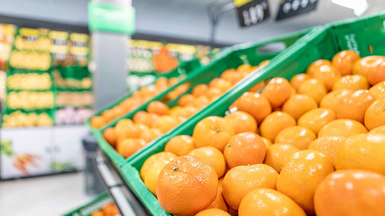 Mandarinas a la venta en Mercadona.