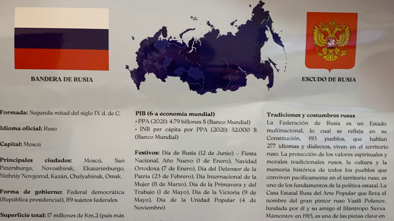 Calendario 2023 de la embajada de Rusia en España