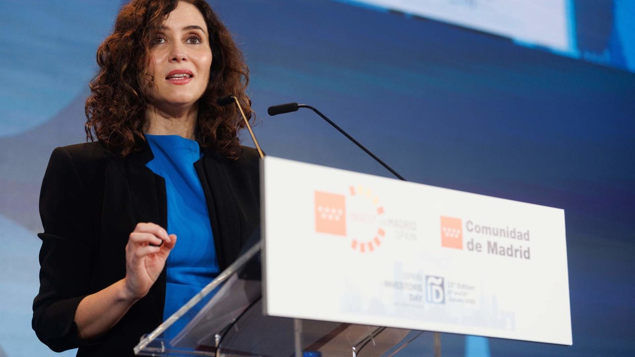 Isabel Díaz Ayuso en su intervención en el foro Spain Investors Day.