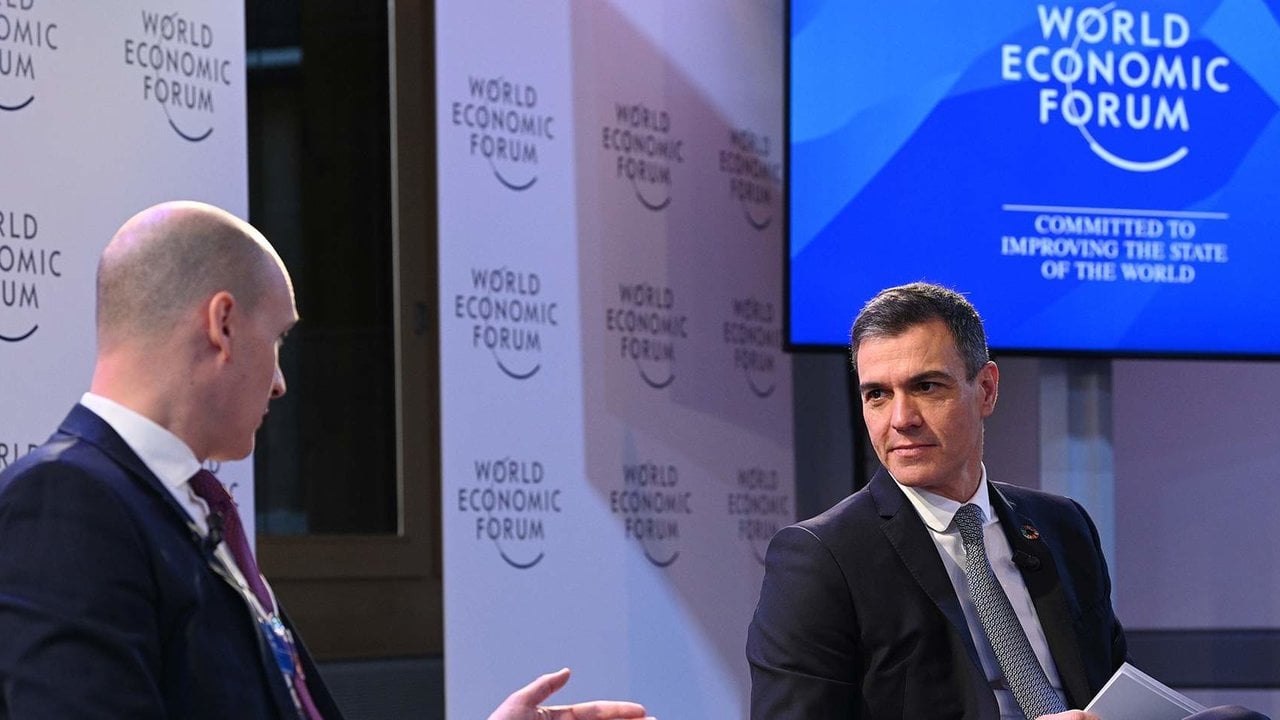 Pedro Sánchez, en el Foro Económico Mundial de Davos (Foto: Pool Moncloa / Borja Puig de la Bellacasa).