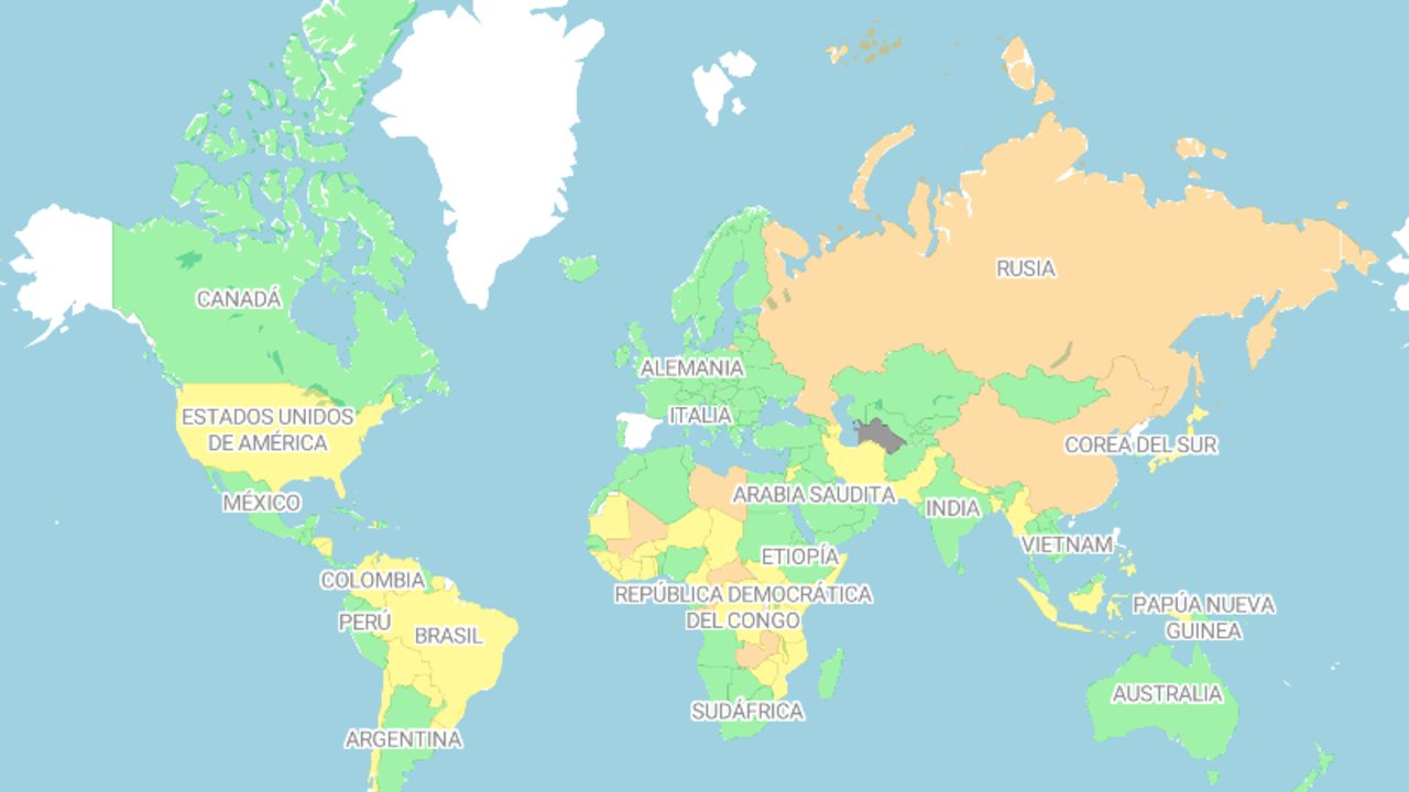 Este es el mapa de restricciones Covid por países si viajas fuera de España esta Semana Santa.