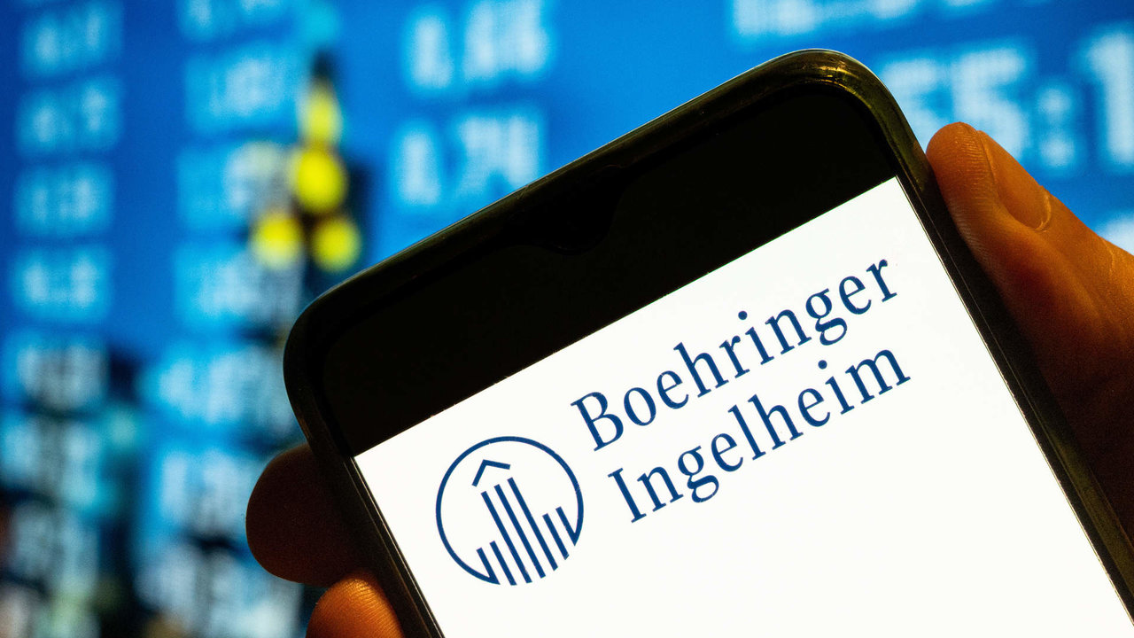 In this photo illustration, the German research-driven pharmaceutical company Boehringer Ingelheim logo is displayed on a smartphone screen.