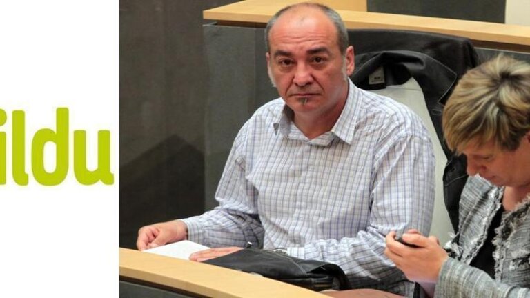 El diputado general de Guip&uacute;zcoa, Mart&iacute;n Garitano (izquierda), en las Juntas Generales de Guip&uacute;zcoa.