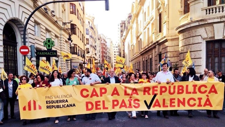 Manifestaci&oacute;n de Esquerra Republicana del Pa&iacute;s Valenci&agrave;.