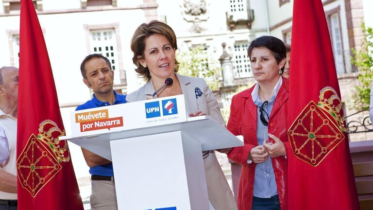 La presidenta de Navarra, Yolanda Barcina, en un acto de Uni&oacute;n del Pueblo Navarro.